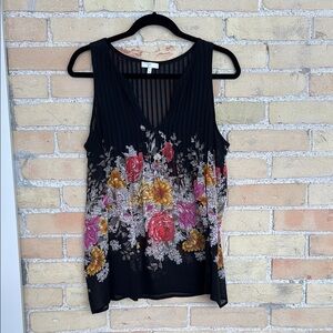 Joie Floral Black Sleeveless Top